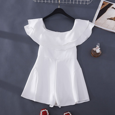 Μοντέρνες γυναικείες ολόσωμες φόρμες με βολάν και γυμνούς ώμους