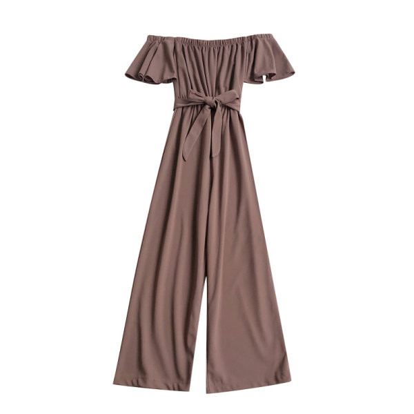 Salopetă lungă modernă de damă cu centură în talie