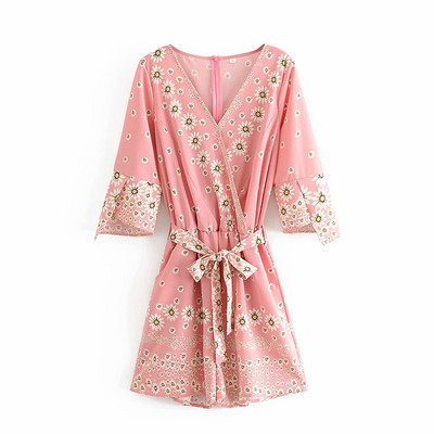 Salopetă de damă asimetrică cu legături în talie