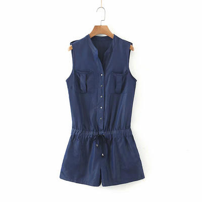 Salopeta scurta cu nasturi si cravate in talie