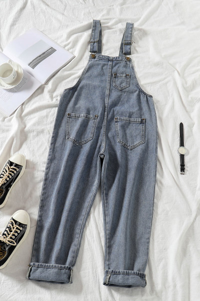 Salopeta lata model nou cu buzunare-denim