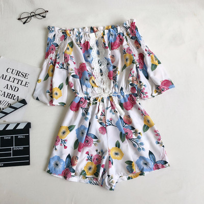 Salopeta de dama moderna cu cravate si model floral