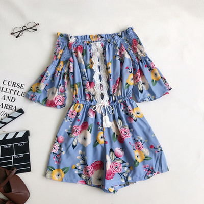 Salopeta de dama moderna cu cravate si model floral