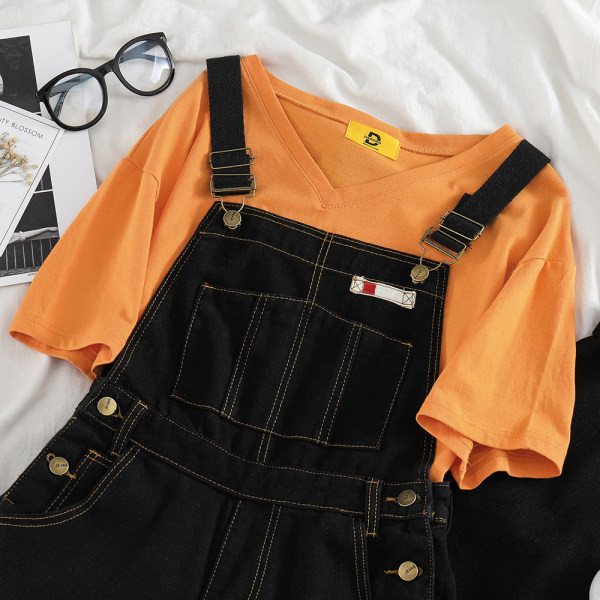 Salopetă casual cu nasturi-stil retro