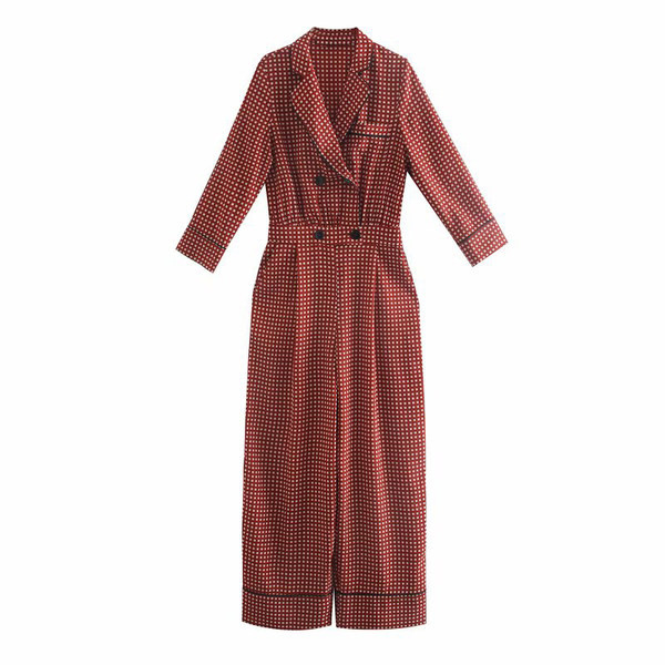 Salopeta de zi cu carouri cu nasturi