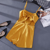 Salopeta de vara dama cu panglica pe spate si bretele subtiri