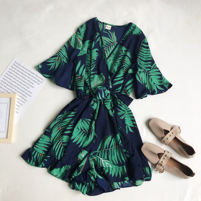 Salopeta de dama model nou cu panglica si model floral