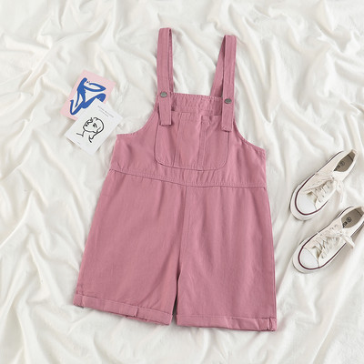 Salopeta scurta de dama cu buzunar si talie inalta