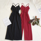 Ženski dugi kombinezon s tankim naramenicama u raznim bojama