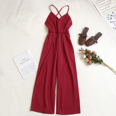 Ženski dugi kombinezon s tankim naramenicama u raznim bojama