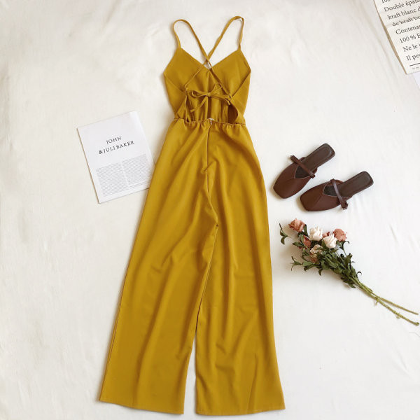 Ženski dugi kombinezon s tankim naramenicama u raznim bojama