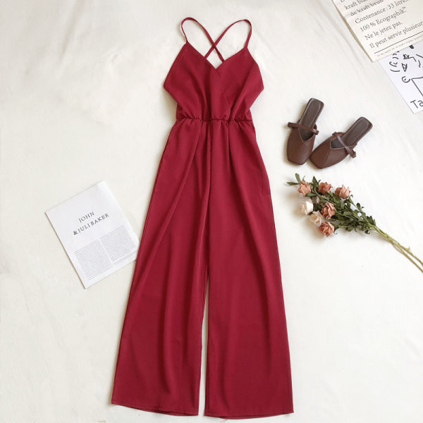 Ženski dugi kombinezon s tankim naramenicama u raznim bojama