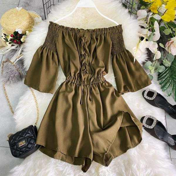 Salopeta dama cu maneci 3/4 cu cravate