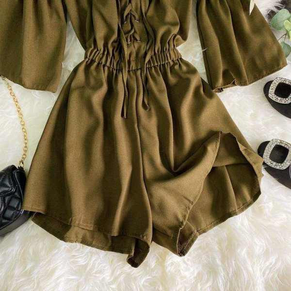 Salopeta dama cu maneci 3/4 cu cravate