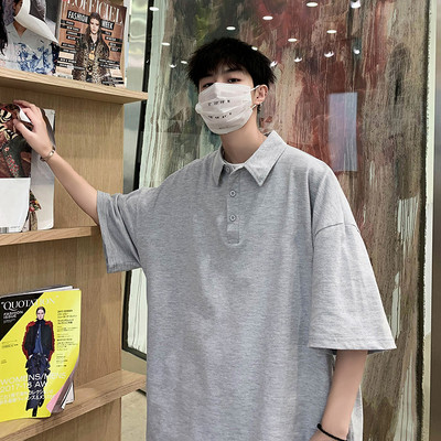 Bluză bărbătească din bumbac cu guler clasic - mărime mare