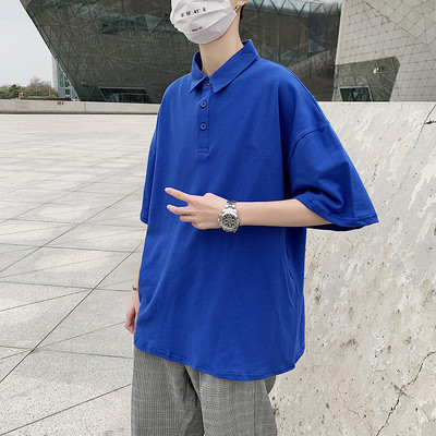 Bluză bărbătească din bumbac cu guler clasic - mărime mare