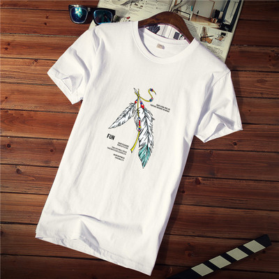 Tricou casual barbatesc cu imprimeu si decolteu rotund