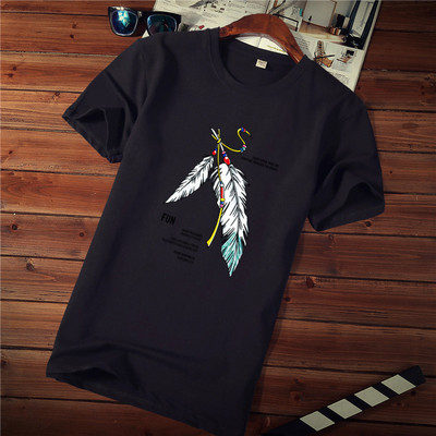 Tricou casual barbatesc cu imprimeu si decolteu rotund