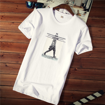 Tricou casual barbatesc cu imprimeu si decolteu rotund