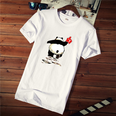 Tricou casual barbatesc cu imprimeu si decolteu rotund