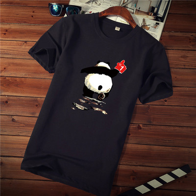 Tricou casual barbatesc cu imprimeu si decolteu rotund