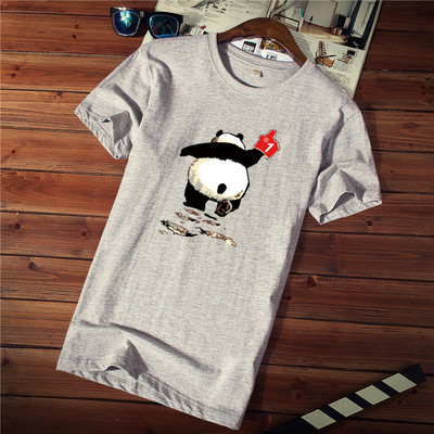 Tricou casual barbatesc cu imprimeu si decolteu rotund