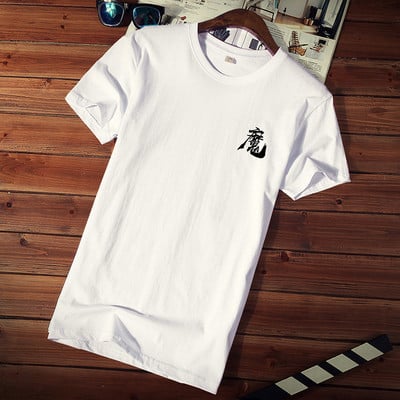 Tricou casual barbatesc cu imprimeu si decolteu rotund