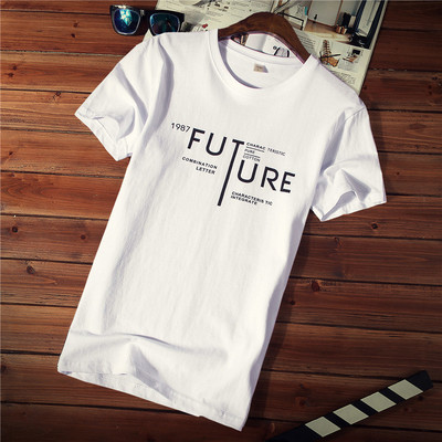 Tricou casual barbatesc cu imprimeu si decolteu rotund