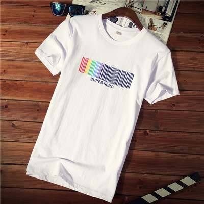 Tricou casual barbatesc cu imprimeu si decolteu rotund