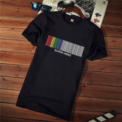 Tricou casual barbatesc cu imprimeu si decolteu rotund