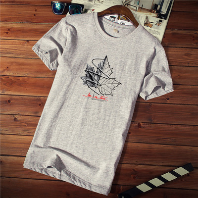 Tricou casual barbatesc cu imprimeu si decolteu rotund