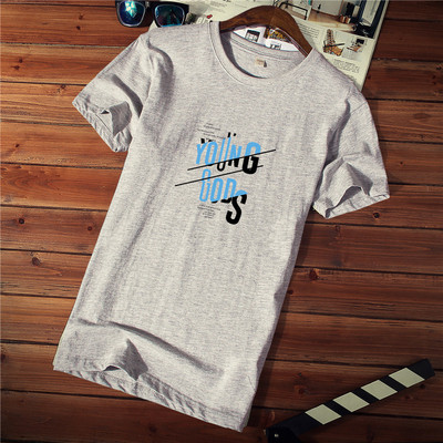 Tricou casual barbatesc cu imprimeu si decolteu rotund