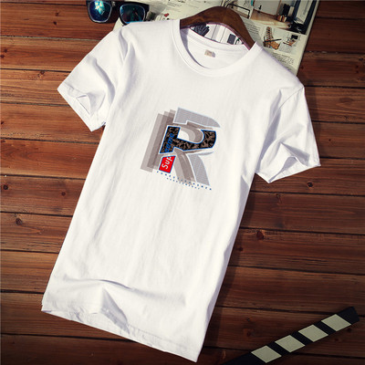 Tricou casual barbatesc cu imprimeu si decolteu rotund