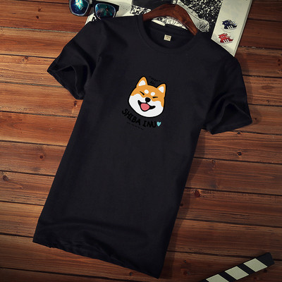 Tricou casual barbatesc cu imprimeu si decolteu rotund