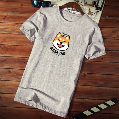 Tricou casual barbatesc cu imprimeu si decolteu rotund