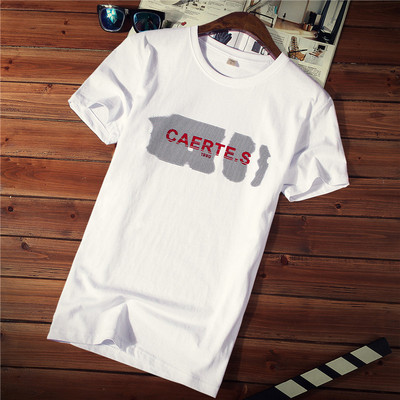 Tricou casual barbatesc cu imprimeu si decolteu rotund