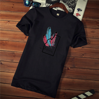 Tricou casual barbatesc cu imprimeu si decolteu rotund