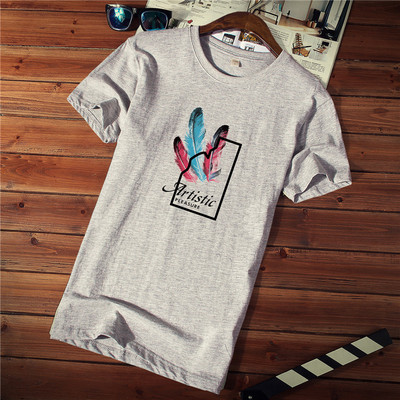 Tricou casual barbatesc cu imprimeu si decolteu rotund