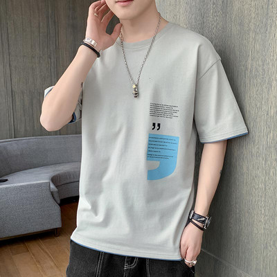 Tricou casual barbatesc cu aplicatie - mai multe modele