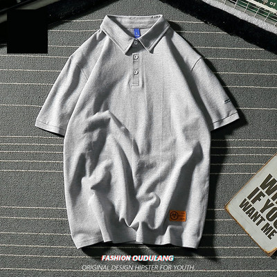 Bluză pentru bărbați cu guler clasic și inscripție brodată