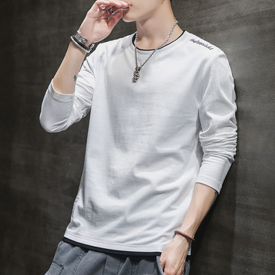 Bluză pentru bărbați cu decolteu rotund și mâneci lungi