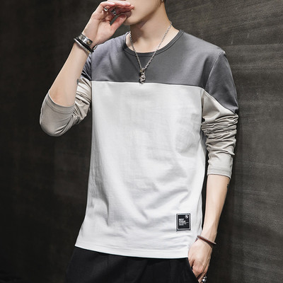 Bluză pentru bărbați cu decolteu rotund și mâneci lungi