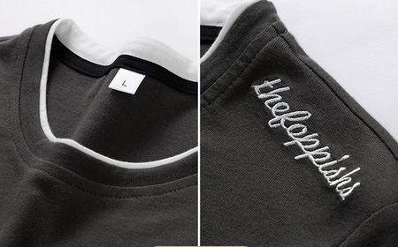 Bluză pentru bărbați cu decolteu rotund și mâneci lungi