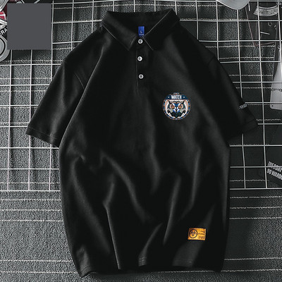 Καλοκαιρινή μπλούζα με κλασικό κολάρο και έγχρωμη εκτύπωση