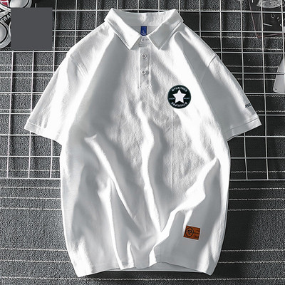 Καλοκαιρινή μπλούζα με κλασικό κολάρο και έγχρωμη εκτύπωση