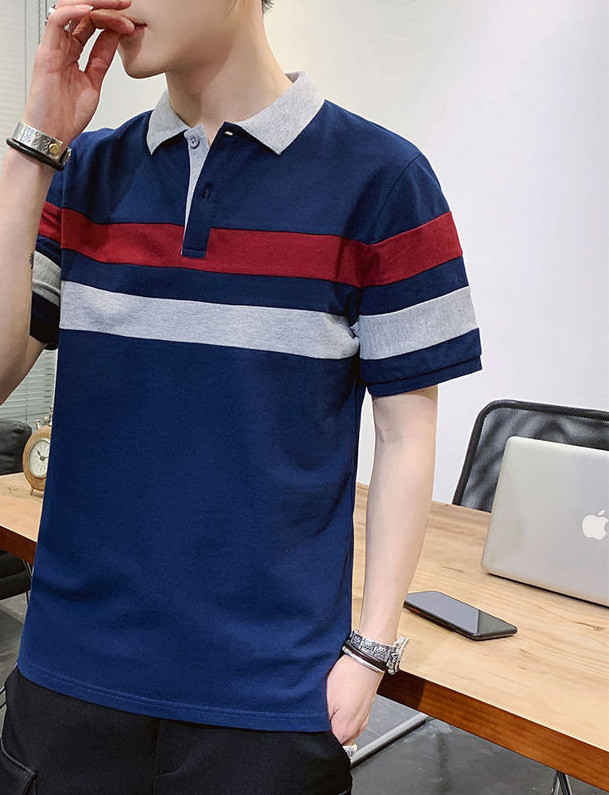 Tricou barbatesc cu maneca scurta si guler clasic in mai multe modele