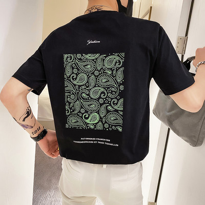 Ανδρικό μπλουζάκι νέου μοντέλου με στρογγυλή λαιμόκοψη και κοντά μανίκια - διάφορα χρώματα