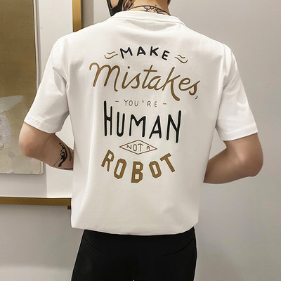 Ανδρικό μπλουζάκι νέου μοντέλου με στρογγυλή λαιμόκοψη και κοντά μανίκια - διάφορα χρώματα