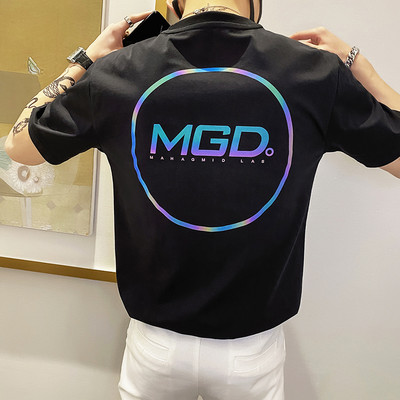 Ανδρικό μπλουζάκι νέου μοντέλου με στρογγυλή λαιμόκοψη και κοντά μανίκια - διάφορα χρώματα