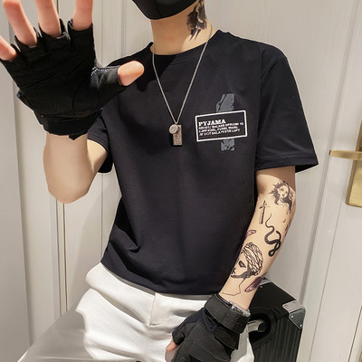 Ανδρικό μπλουζάκι νέου μοντέλου με στρογγυλή λαιμόκοψη και κοντά μανίκια - διάφορα χρώματα